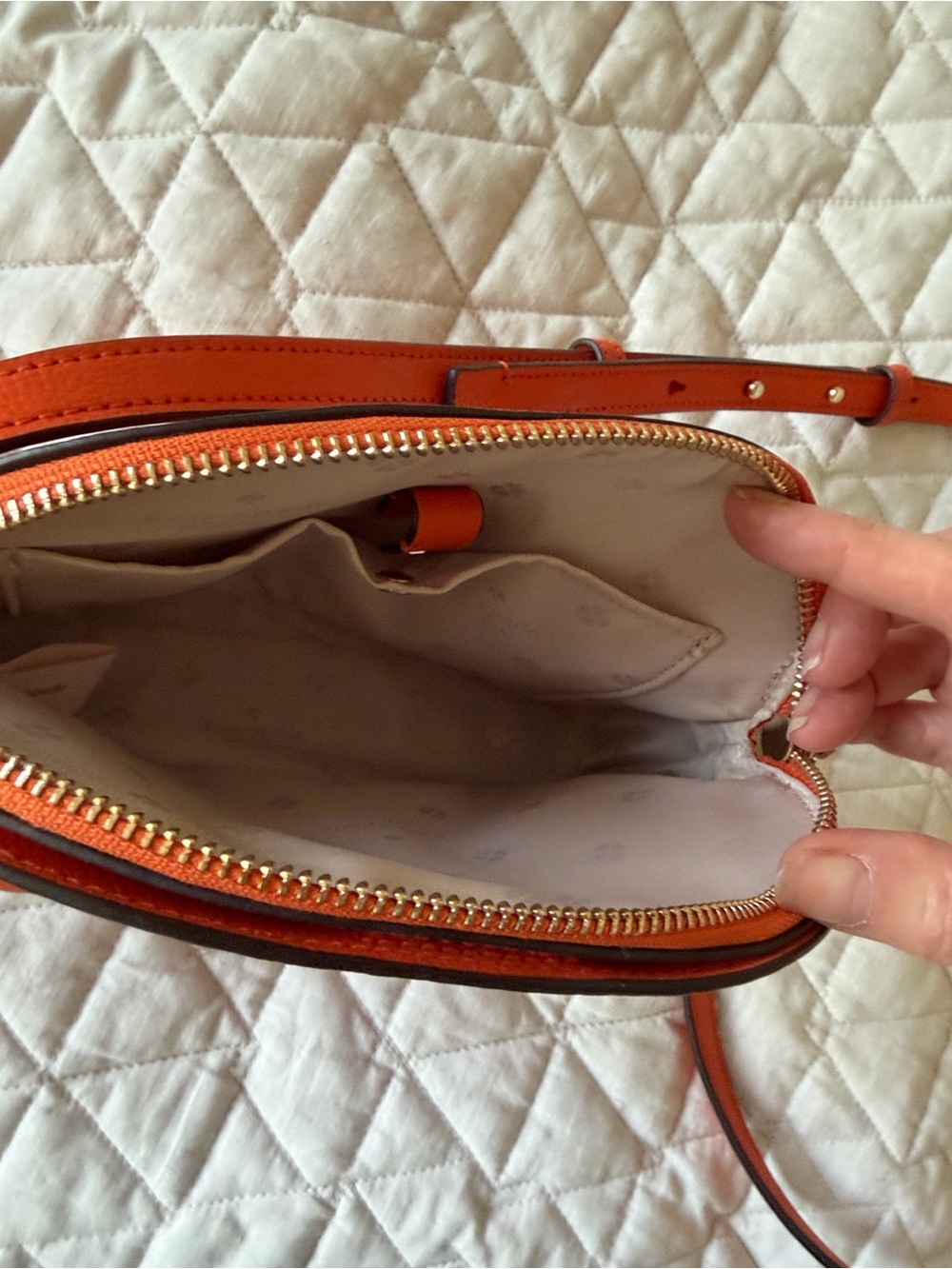 Kate Spade Orange Crossbody dome bag with Adjustable Strap - Picture 5 of 7